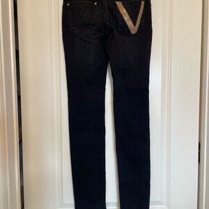 Versace Black and Gold Straight Leg Jeans